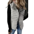thumbnail image 1 of Trendy Sleeveless Silvery Puffer Vest with Zip Closure and Turn-Down Collar | [ZhiHiMeRi] | (US 16-18)XL, 1 of 12
