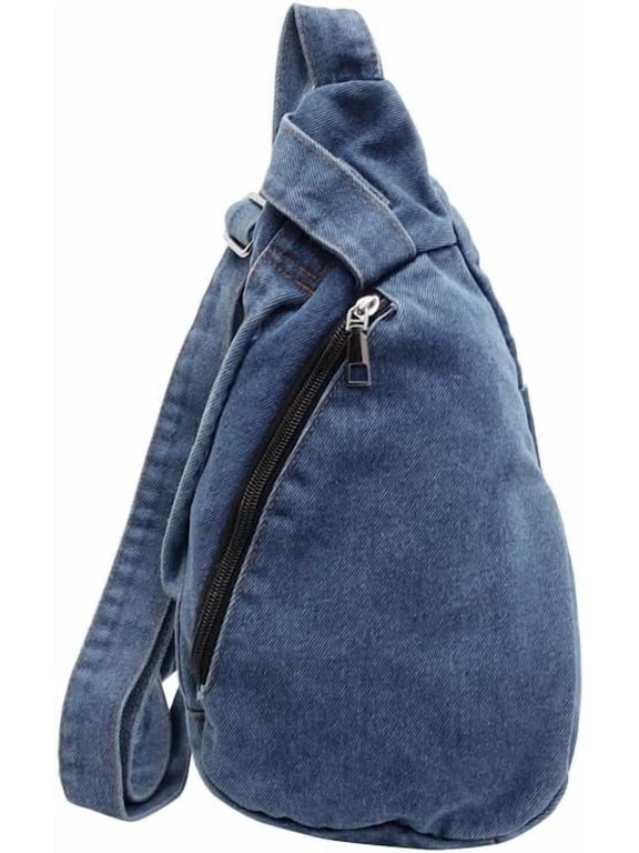 Trendy Sling Bag for Women Crossbody Sling Bag Denim Shoulder Bag Backpack Fanny Belt Bag for Sports Hiking 2025