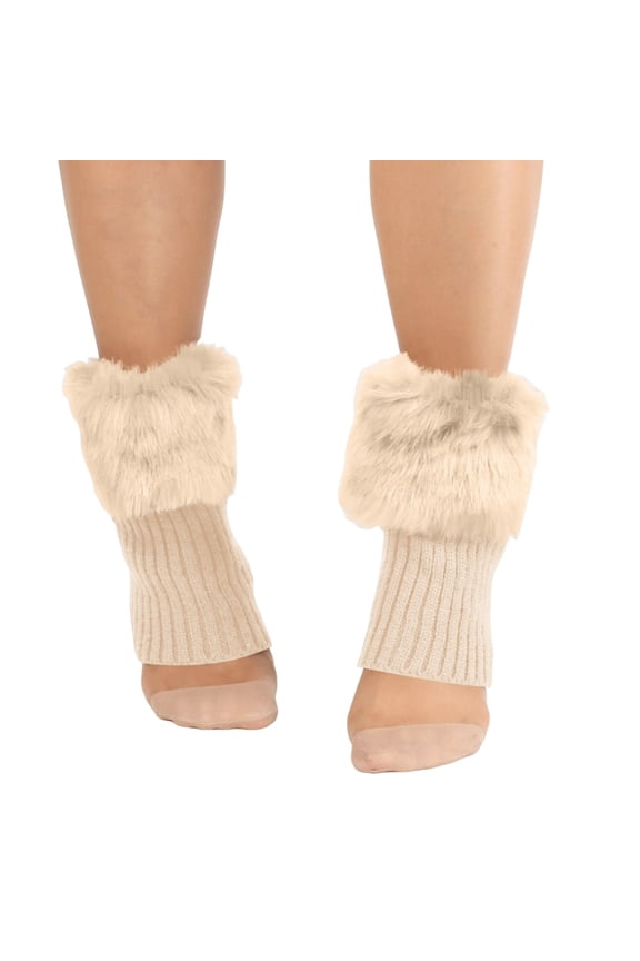 Trendy Slouchy Knit Ankle Warmers - Versatile Leg Cuffs for Casual Wear, Ideal for Adding Style to Any Outfit, Comfortable and Soft for All-Day Use Beige One Size