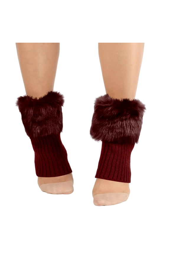 Trendy Slouchy Knit Ankle Warmers - Versatile Leg Cuffs for Casual Wear, Ideal for Adding Style to Any Outfit, Comfortable and Soft for All-Day Use Wine One Size