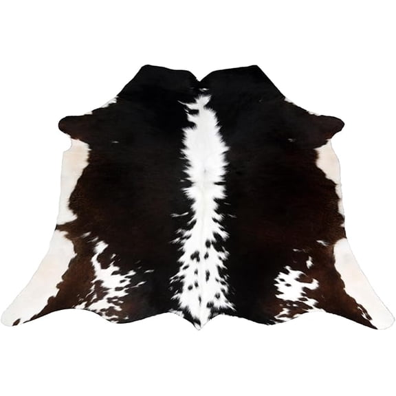 Trendy Small Cowhide Rug - Brown & White Design for Stylish Interiors, Adds a Touch of Sophistication to Your Home Decor