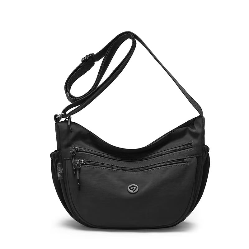Trendy Small Crescent Bag Nylon Crossbody Bags for Women Lightweight Hobo Luna Bag Multi-Pocket Shoulder Crossbody Purses