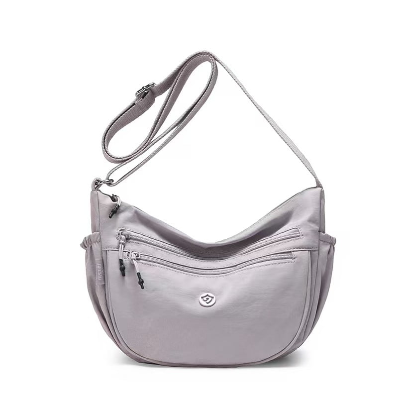 Trendy Small Crescent Bag Nylon Crossbody Bags for Women Lightweight Hobo Luna Bag Multi-Pocket Shoulder Crossbody Purses