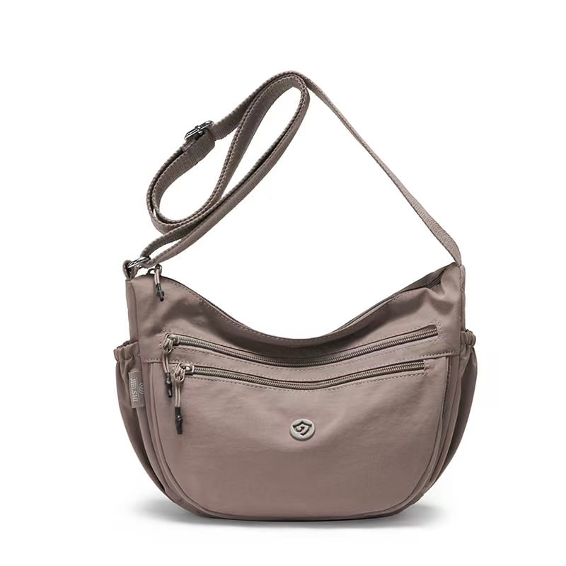 Trendy Small Crescent Bag Nylon Crossbody Bags for Women Lightweight Hobo Luna Bag Multi-Pocket Shoulder Crossbody Purses