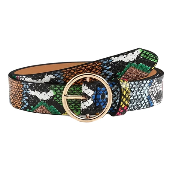 Trendy Snake Print Adjustable Waist Strap Unisex PU Belt Fashionable Daily Wear Accessory