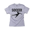 thumbnail image 1 of Trendy Soccer Player Silhouette Cool Graphic Boy's Cotton Youth Grey T-Shirt, 1 of 2