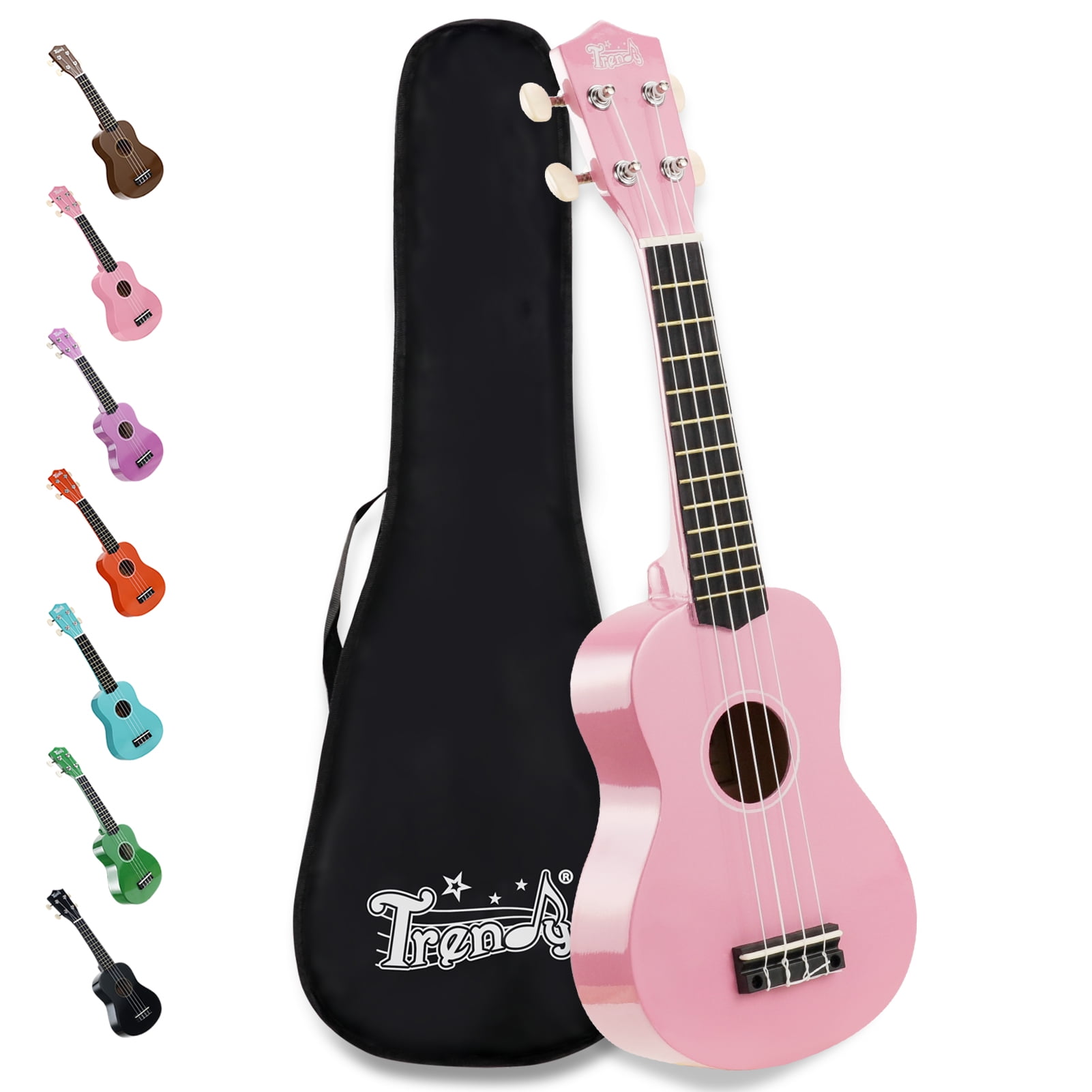 Trendy Soprano Ukulele for Kids Beginners, 21 Inch Hawaiian Ukulele for  Adult with Gig Bag (Pink)