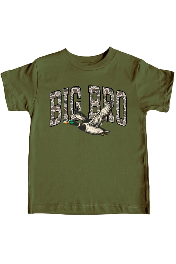 Trendy Southern Big Bro Shirt for Boys Camo New Big Brother Sibling T-Shirt Military Green Shirt Youth Large