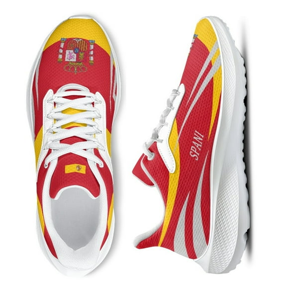 Trendy Spani Flag Women's New Sneakers Lightweight Lace-up Walking Shoes Unisex Shoes Summer Breathable Mesh Shoes