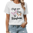 thumbnail image 1 of Trendy Spanish Quote Deja Que Dios Te Transforme Graphic Tees Womans T-shirt Black White S-5XL Tops, 1 of 4