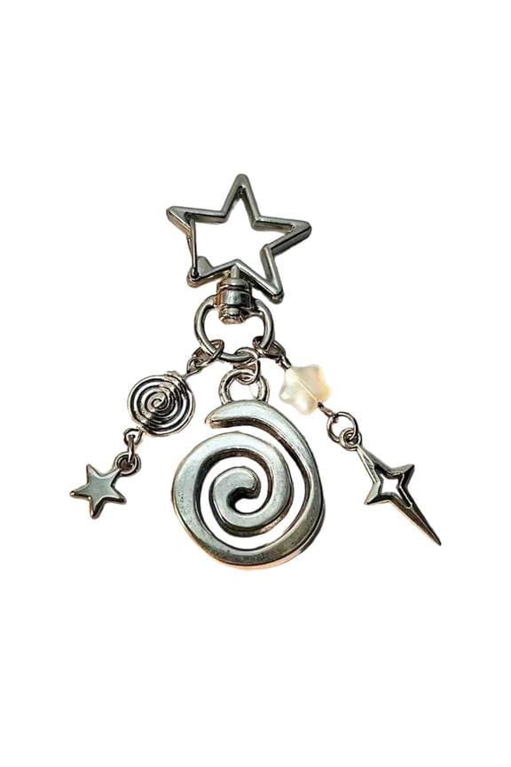 Trendy Spiders Web/Spirals Star Beadwork Keychain Lightweight Holder Teens Girls Unique Daily Accessory