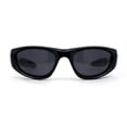 thumbnail image 1 of Trendy Sport Wrap Soft Tip Plastic Beveled Thick Plastic Sunglasses All Black, 1 of 4