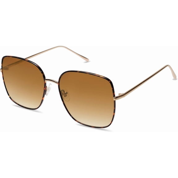 Trendy  Square Metal Frame Sunglasses for Women Men Retro Big Flat Lens UV Protection Sunglasses SJ1146