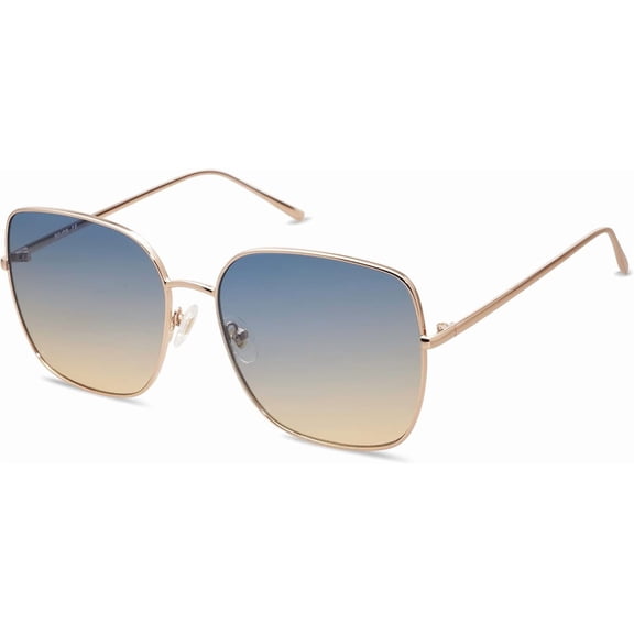 Trendy  Square Metal Frame Sunglasses for Women Men Retro Big Flat Lens UV Protection Sunglasses SJ1146