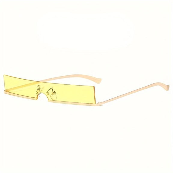 Trendy Square Rimless Sunglasses With PC Lenses For Women Men UV400 Protection Trendy Parties Decoration Cyberpunk Eyewear