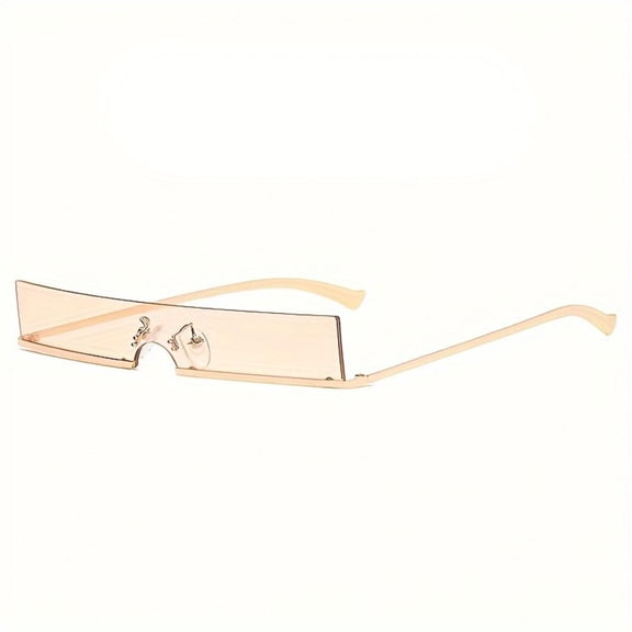 Trendy Square Rimless Sunglasses With PC Lenses For Women Men UV400 Protection Trendy Parties Decoration Cyberpunk Eyewear