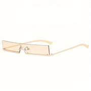 Trendy Square Rimless Sunglasses With PC Lenses For Women Men UV400 Protection Trendy Parties Decoration Cyberpunk Eyewear