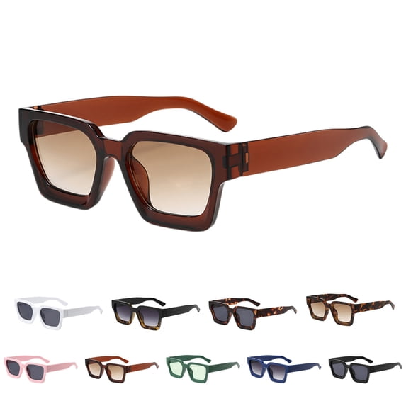 Trendy Square Sunglasses for Men Women Fashion Thick Rectangle Sun Glasses UV Protection Shades Designer Style