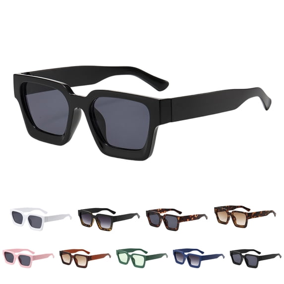 Trendy Square Sunglasses for Men Women Fashion Thick Rectangle Sun Glasses UV Protection Shades Designer Style