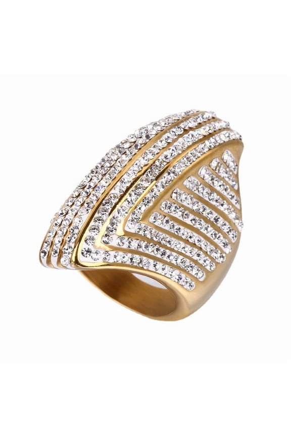 Trendy Stacks Charm Statement 14K Yellow Gold Ring for Women Cubic Zircon Finger Rings Beads Charm Ring Bohemian Beach Jewelry