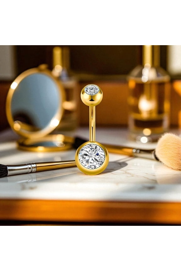 Trendy Stainless Steel Belly Button Ring Set with Butterfly Zircon Gem Piercing Jewelry for Women Unique Style Gift