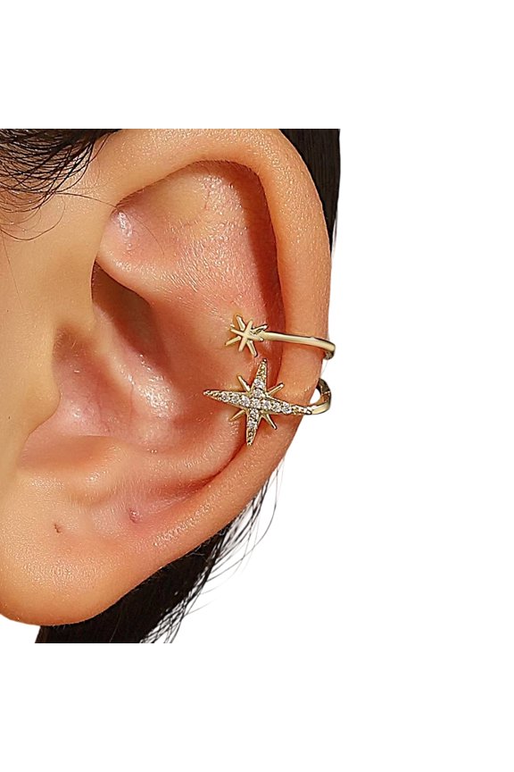 Trendy Star Ear Cuff No-Piercing Clip Versatile Alloy Accessory for Commuting Casual Event Youthful Styles