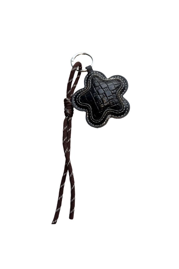 Trendy Star Patterned Key Accessory Flexible Wear Resistant PU Leather Keyring Ornament for Fashion Enthusiasts