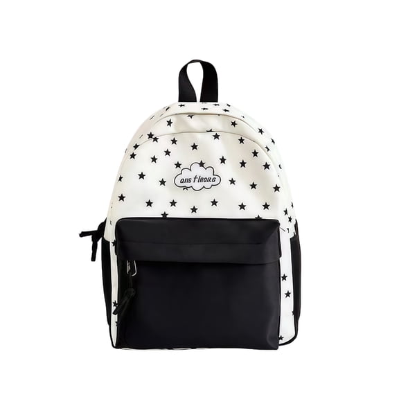 Trendy Star Print Backpack, Ergonomic Nylon Daypack with Multi-Pockets for Travel, Work, School Use