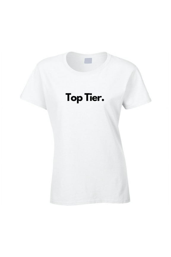 Trendy Statement T-Shirt - Top Tier - White/Black - Ladies