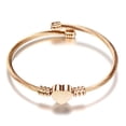 thumbnail image 1 of Womens Steel Wire Cable Bracelet European Inspired Design Alloy Metal Bangle Jewelry Gift Her Gold Silver Rose Gold, 1 of 3