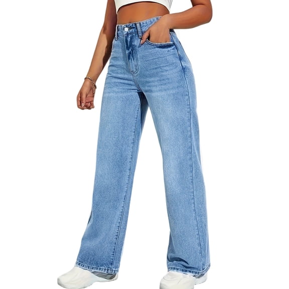 Trendy Stretchy Baggy Jean Travel Cropped Pants Cowgirl Outfits Y2k Frayed Raw Hem Ripped Distressed Jean Ankle Denim Pants with Pockets Boyfriend Jeans for Women High Waisted Straight Leg Jeans