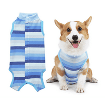 Trendy Striped Recovery Suit for Female Male Dogs, Surgery Recovery Suit, Anti-Licking Pet Surgical Recovery Snugly Suit