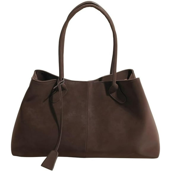Trendy Suede Shoulder Bag for Women Casual Purse Large Tote Bag Handbag Top Handle Satchel Commuter Underarm Bags