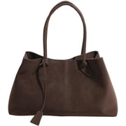 Trendy Suede Shoulder Bag for Women Casual Purse Large Tote Bag Handbag Top Handle Satchel Commuter Underarm Bags