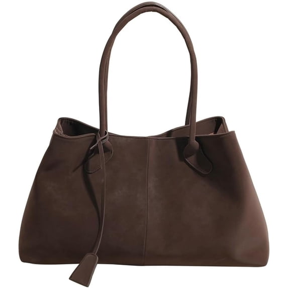 Trendy Suede Shoulder Bag for Women Casual Purse Large Tote Bag Handbag Top Handle Satchel Commuter Underarm Bags