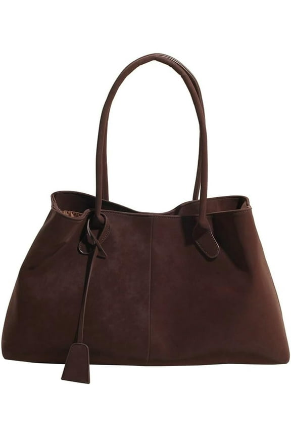 Trendy Suede Shoulder Bag for Women Casual Purse Large Tote Bag Handbag Top Handle Satchel Commuter Underarm Bags