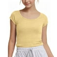 thumbnail image 1 of Trendy Summer Crop Tops for Girls Short Sleeve Shirt Slim Fit Basic Tee Fashionable Square Neck Styles for Everyday Wear, 1 of 3