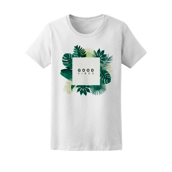Trendy Summer Leaves Design T-Shirt Women -Image by Shutterstock, Female Small