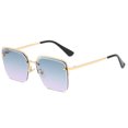 thumbnail image 1 of Womens Fashion Sunglasses Half Metal Frame Two Tone UV400, 1 of 3