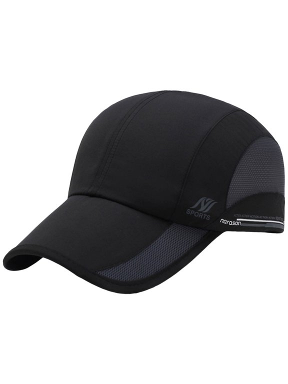 Trendy Sunscreen Baseball Cap Classic Dome Design All Season Adjustable Headwear Sport Athletic Visor Cap Black