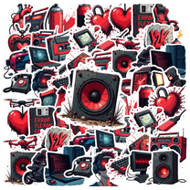 Trendy Tech Y2K Stickers Stickers, Waterproof Tech Y2K Stickers Sticker for Water Bottle Laptop Phone Cases Planner Skateboard Luggage Helmet Party Favor Decor, Ideal for Adults Teens Teacher Rewards