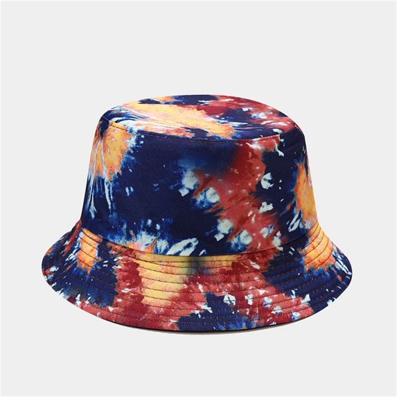 Trendy Tie Dye Fishing Hat for Women Men Portable And Storage Bag Fisherman Bucket Hat 3D Printed Pattern Colorful Double Basin Hat Outdoor Travel Summer Sun Hat Easy to Carry Visor