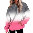 thumbnail image 1 of Trendy Tie-Dye Hoodies for Womens Fall Winter Casual Loose Long Sleeve Hooded Pullover Gradient Baggy Sweatshirts Tops,Hot Pink,4XL, 1 of 4
