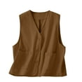 thumbnail image 1 of Trendy Tops For Women 2025 Sevevn Womens Linen Vest Tops Casual Button Down Sleeveless Blazer Spring Jackets Summer Tops For Women, 1 of 9