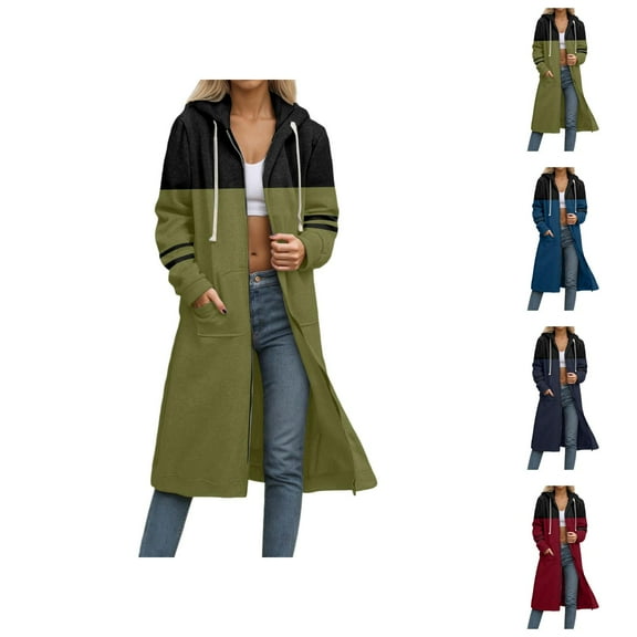 Trendy Tops for Women 2025 Women's Solid Color Sweatshirt Women's Zip Up Hoodie Long Sleeve Loose Fit Pullover Sweatshirt Casual Winter Fall Outerwear Cozy Soft Comfortable