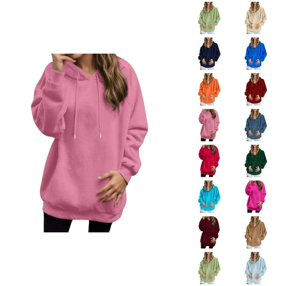 Trendy Tops for Women 2025 Women's Solid Sweatshirt Women's Casual Pullover Hoodie Solid Color Raglan Sleeve Comfortable Sweatshirt Lightweight Warm Hooded Jacket For Everyday Wear