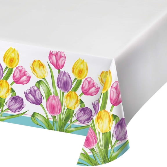 Trendy Tulips Paper Tablecloth
