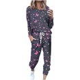 thumbnail image 1 of Trendy Two Piece Outfits for Women Sweatsuits Breast Cancer Awareness Series Clothes Long Sleeve Top Sweatpant Sets (XL, Gray), 1 of 5