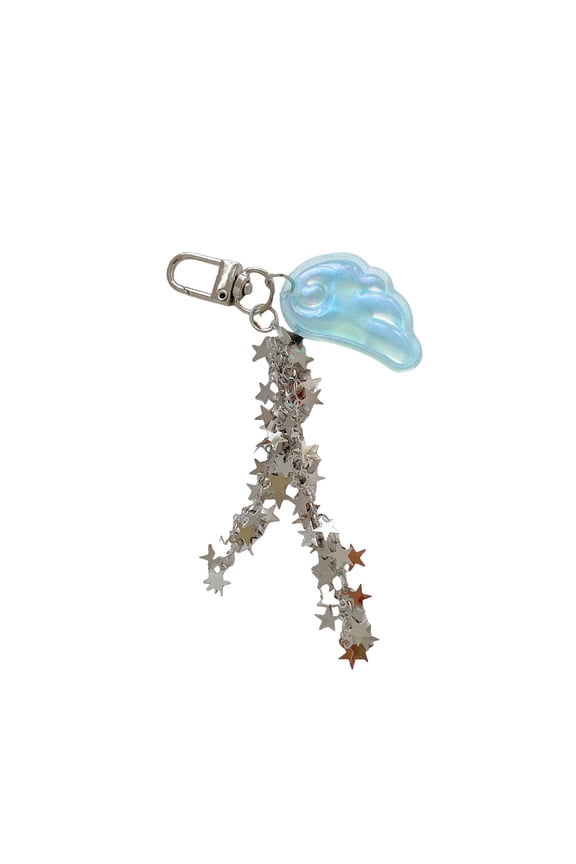 Trendy Unisex Bag Charm Keychain Adornment With Whimsical Angel Wing Star Designs Suitable For Daily Use Or Gifts