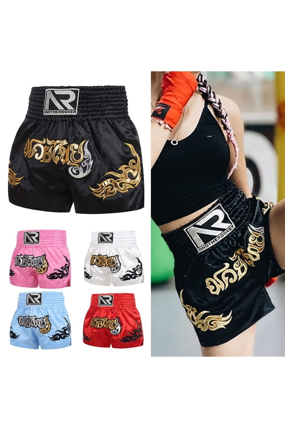 Trendy Unisex Boxing Shorts Perfect For Mma Muay Thai Training Routines L Pink Fangkenuo